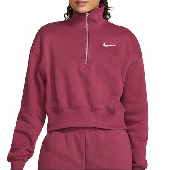 Nike Tops - Nike Women's Sportswear Phoenix 1/4 Zip Fleece Pullover - Rosewood